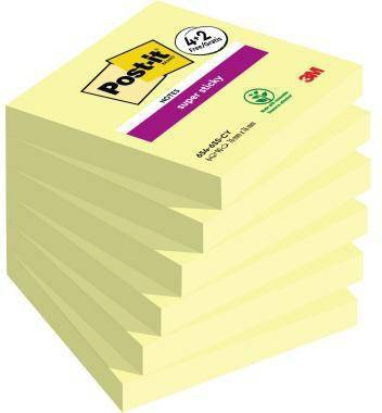 POST-IT 111011510 Post-it Haftnotiz Super S ticky 654-SSCY-P4+2 76x76 mm 90Bl ge