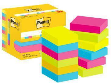 POST-IT 111671992 Post-it Haftnotiz 653-TFE N 38x51mm 100Bl farbig 12 St./Pack.
