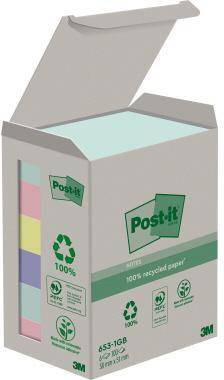POST-IT 111009299 Post-it Haftnotiz Recycli ng Notes 653-1GB 51x38mm sortiert 6