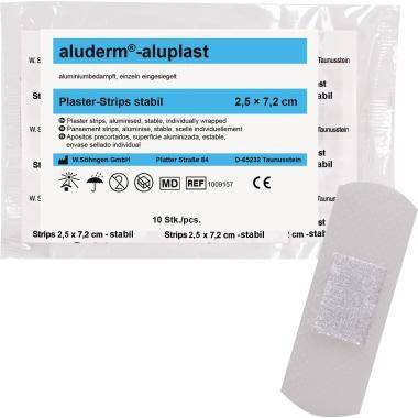 ALUDERM 195079000 aluderm Pflaster aluplast Strips 1009157 2,5x7,2cm 10 St./Pack