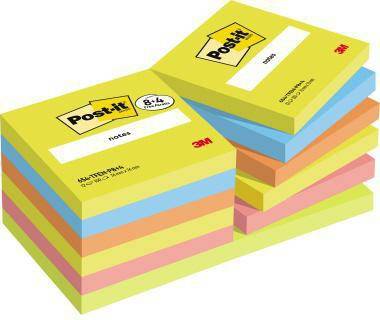 POST-IT 111672392 Post-it Haftnotiz 654-TFE N-P8+4 76x76mm 90Bl sort 12St Post
