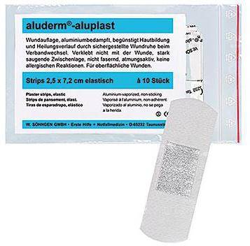 ALUDERM 195054100 aluderm Pflasterstrip alu plast 1009178 2,5x7,2cm e l. 10 St./