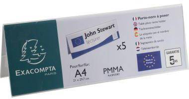 EXACOMPTA 132005800 Exacompta Tischnamensschi ld 84358D PMMA 300x105mm 5St. Ti