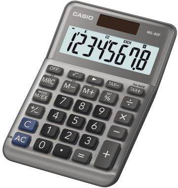 CASIO 700009180 CASIO Tischrechner MS-80F 8stellig Solar/Batterie gr Mit angew
