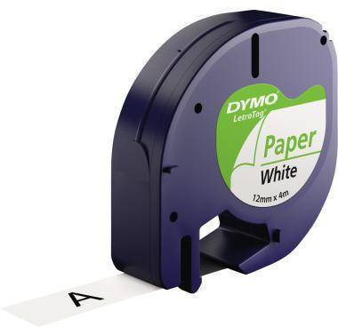 DYMO 124047001 DYMO Schriftbandkassette LetraTag S0721510 Papier 12mmx4m sw auf
