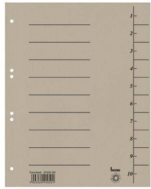 Bene Trennblatt 97300GR A4 Karton grau 100 St./Pack.
