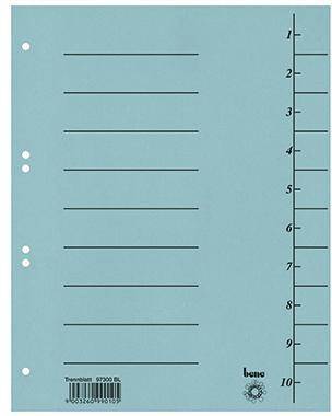 BENE 121218550 Bene Trennblatt 97300BL A 4 Karton blau 100 St./Pac k. Die Tabe