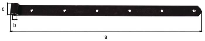 Ladenband L.600mm STA schwarz kunststoffbeschich.gerundet GAH