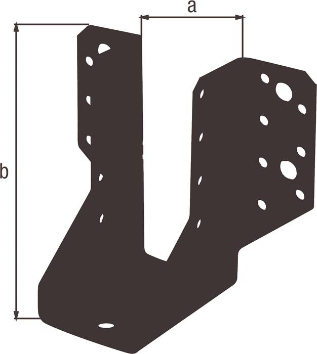 Balkenschuh Typ A 45/110 2mm ETA-08/0171 STA verzinkt,schwarz kunststoffbesch.