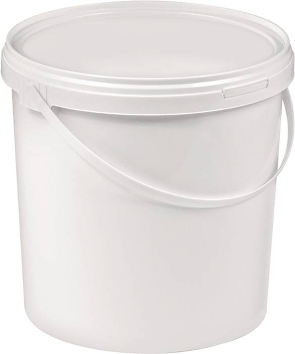 Eimer 10l PP weiß Bügelgr.u.Stülpdeckel D.270mm H.265mm
