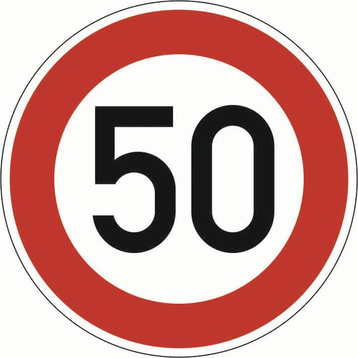 ADCO Verkehrszeichen VZ 274-50 Höchstgeschwindigkeit 50 km/h D.600 mmx2mm Ronde