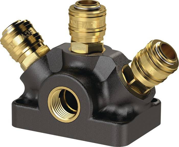 TECWERK 2000351965 Endverteilerdose Gew.G 3/4 Zoll/26,44mm IG,3 Kupplungen DN 7,