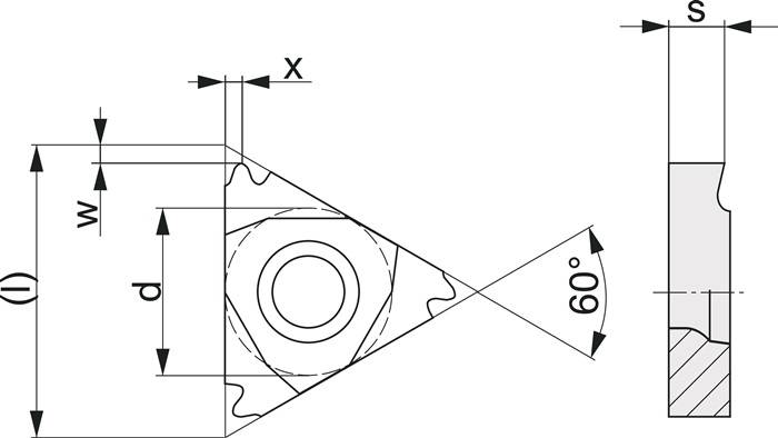 Wendeschneidplatte 16ER150 ISO PK30 re.Außen TECWERK