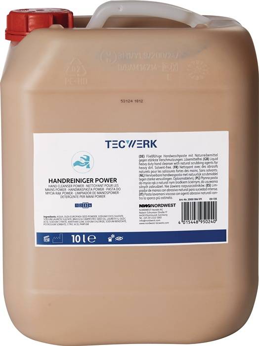 Handreiniger Power 10l seifenfrei,lösemittelfrei,parfümiert TECWERK