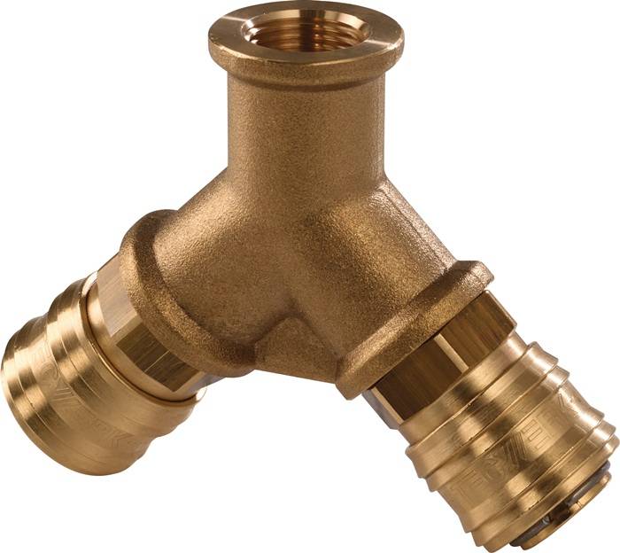 TECWERK Verteiler Gewinde G 3/8 ?/15,39 mm IG, 2 Kupplungen DN 7,2