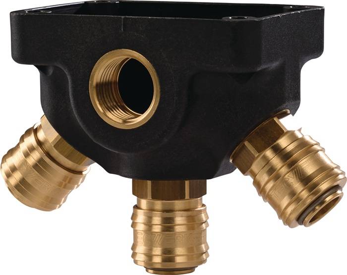 Endverteilerdose Gew.G 1/2 Zoll/19,17mm IG,3 Kupplungen DN 7,2 TECWERK