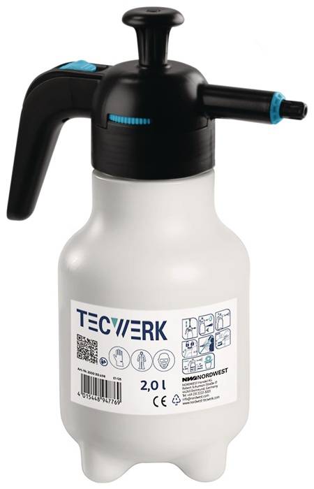 TECWERK Drucksprüher 2 l FPM Dichtung, Kunststoff-Düse