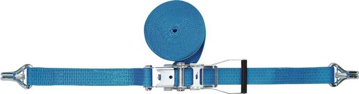 Zurrgurt DIN 12195-2 L.10m B.50mm m.Ratsche+Spitzh.m.Sicherung LC U 5000 daN TW