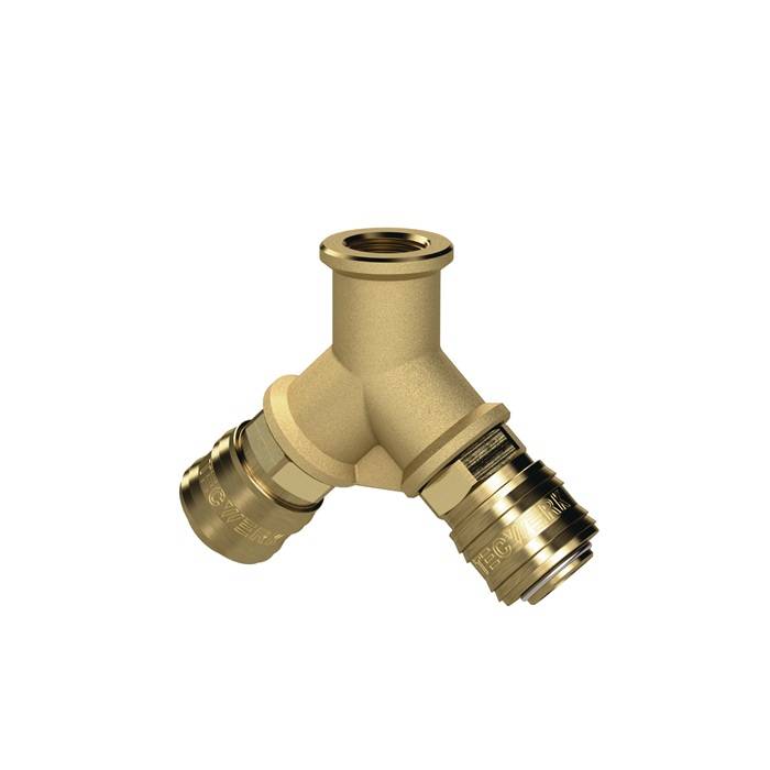 TECWERK 2000351947 Verteiler Gew.G 1/2 Zoll/19,17mm IG,2 Kupplungen DN 7,2 TECWE