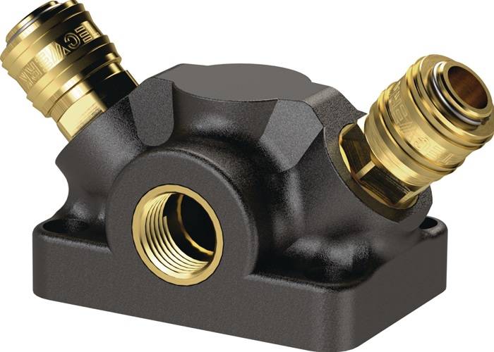 Endverteilerdose Gew.G 3/4 Zoll/26,44mm IG,2 Kupplungen DN 7,2 TECWERK