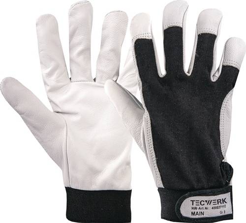 Handschuhe Main Gr.8 schwarz/naturfarben EN 388 PSA II TECWERK 2000371111