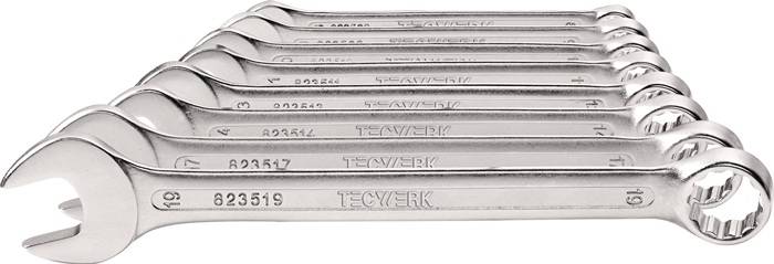 TECWERK 2000823603 Ringmaulschlüsselsatz 12-tlg.SW 6-22mm Form A CV-Stahl TECWER