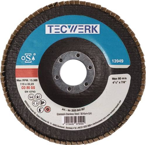 Fächerscheibe D.115mm K.80 kon.INOX CO TECWERK 2000840067