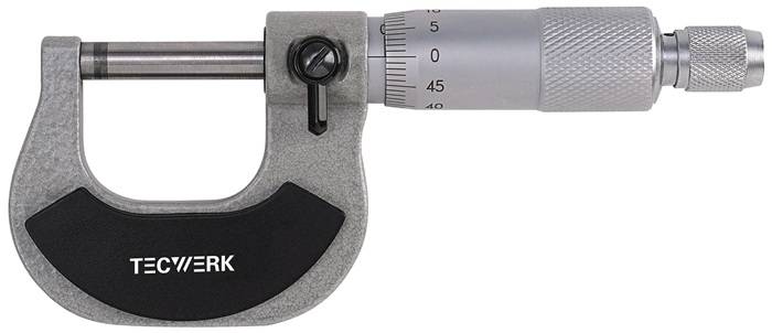 TECWERK Bügelmessschraube DIN 863/1 0-25 mm Spindel-Ø 6,5 mm
