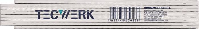 TECWERK 2000853076 Gliedermaßstab L.2m mm/cm EG III Buche weiß TECWERK 200085307