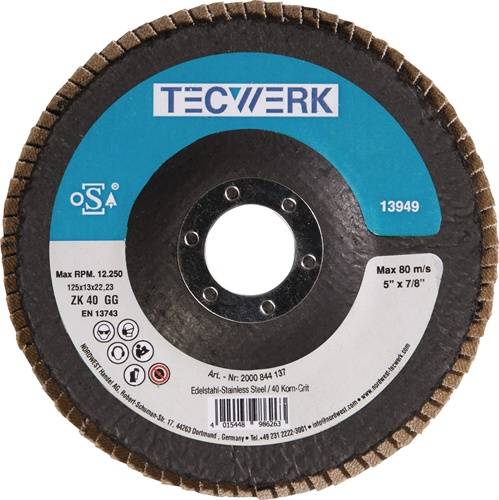 Fächerscheibe Action D.125mm K.60 kon.INOX ZK TECWERK 2000844138