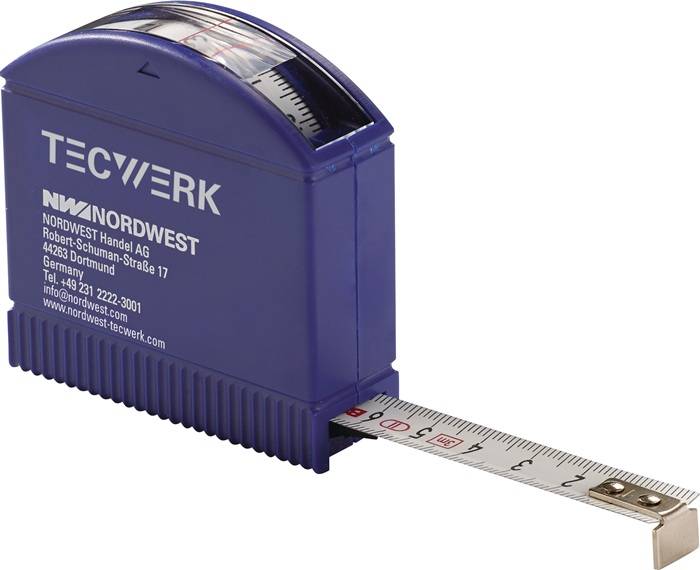 TECWERK Taschenrollbandmaß Länge 3 m Breite 13 mm mm/cm EG II Kunststoff Sichtf