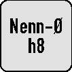 Quadratisches Schild mit Text: 'Nenn-Ø h8'.