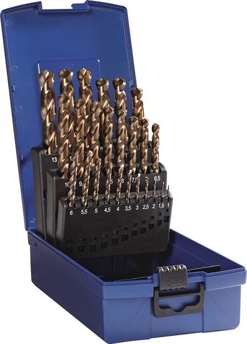 TECWERK 2000863073 Spiralbohrersatz DIN 338 Typ VA D.1-13x0,5mm HSS-Co5 dampf.25