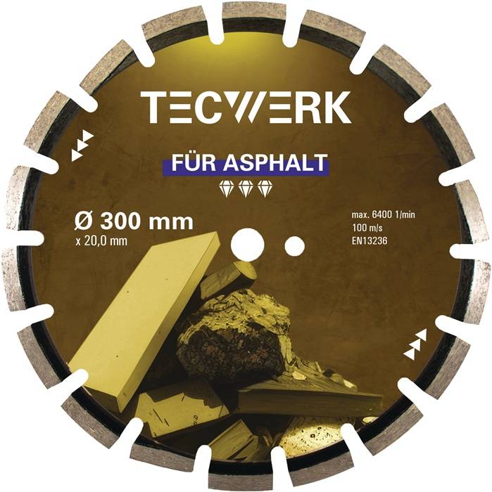 TECWERK Diamanttrennscheibe ASPHALT Ø 400 mm Bohrung 25,4 mm Segmenthöhe 10 mm S