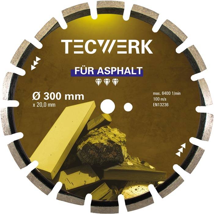TECWERK 2000865434 Diamanttrennscheibe ASPHALT D.400mm Bohr.25,4mm Seg.-H.10mm S