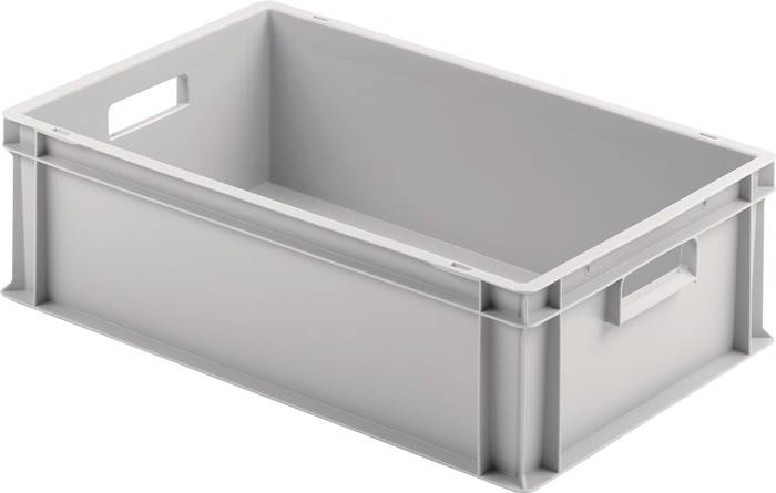 Transportstapelbehälter L600xB400xH175mm o.Deckel hellgrau PP offene Durchgriffe
