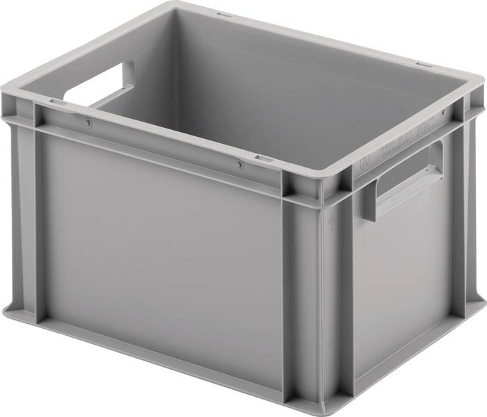 Transportstapelbehälter L400xB300xH235mm o.Deckel hellgrau PP offene Durchgriffe