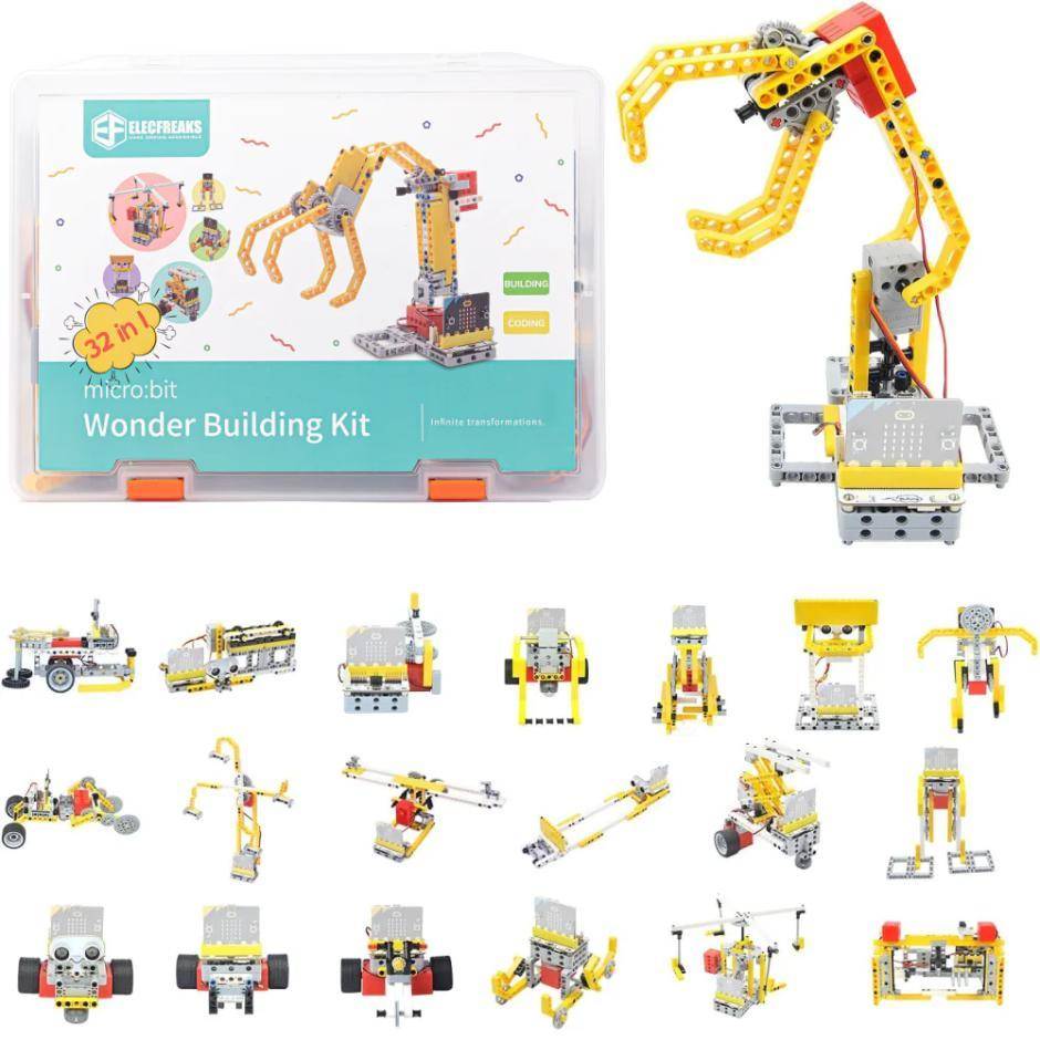 ELECFREAKS micro:bit Wonder Building Kit 32 IN 1, 400+ Bausteine, ohne micro:bit board