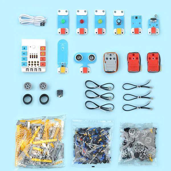 ELECFREAKS micro:bit Nezha 48 in 1 Inventor's Kit, 11 Module, 400 Bausteine, 75+ Lern-Projekte