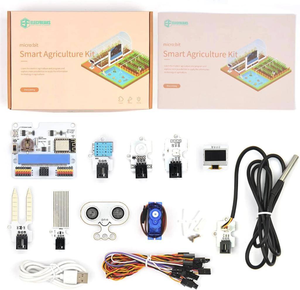 ELECFREAKS micro:bit Smart Agriculture Kit, 12-teilig mit IoT:bit, Sonar:bit, Projektanleitungen