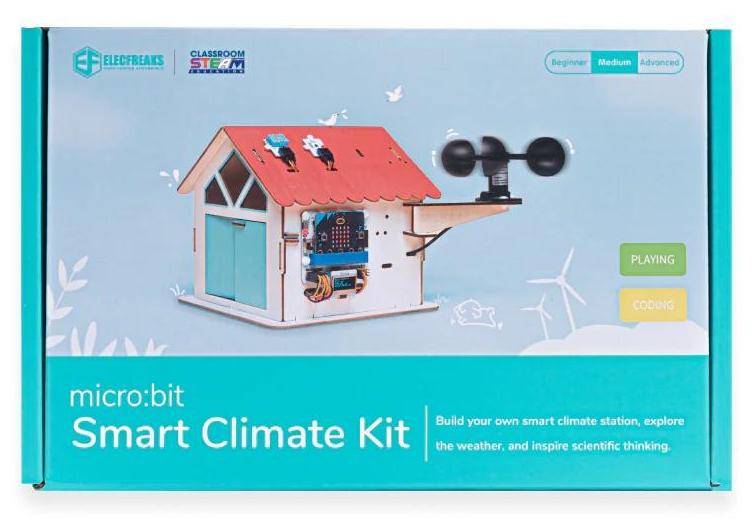 ELECFREAKS Smart Climate Kit, Echtzeitüberwachung, Wind-, UV-, Staubsensoren, für micro:bit V2