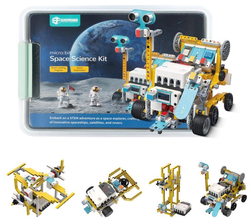 ELECFREAKS microbit Space Science Kit, Nezha Board, Smart Motor, 8 Sensorports, über 400 Bauteile