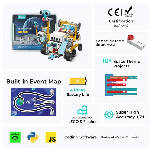ELECFREAKS microbit Space Science Kit, Nezha Board, Smart Motor, 8 Sensorports, über 400 Bauteile ELECFREAKS microbit Space Science Kit, Nezha Board, Smart Motor, 8 Sensorports, über 400 Bauteile