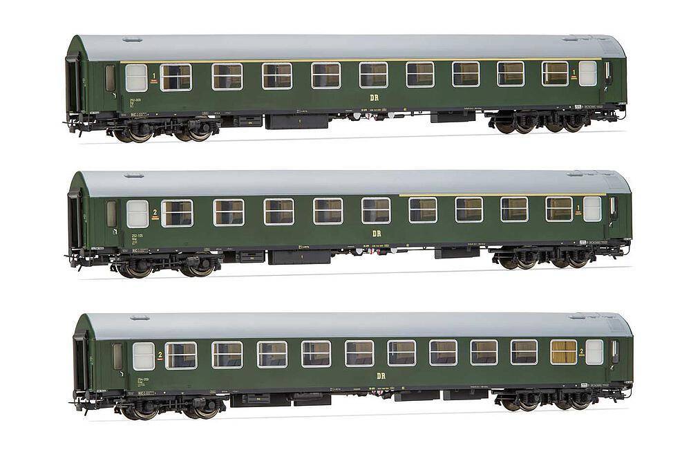 RIVAROSSI HR4327 DR, 3-tlg. Set Reisezugwagen, Grün Epoche III