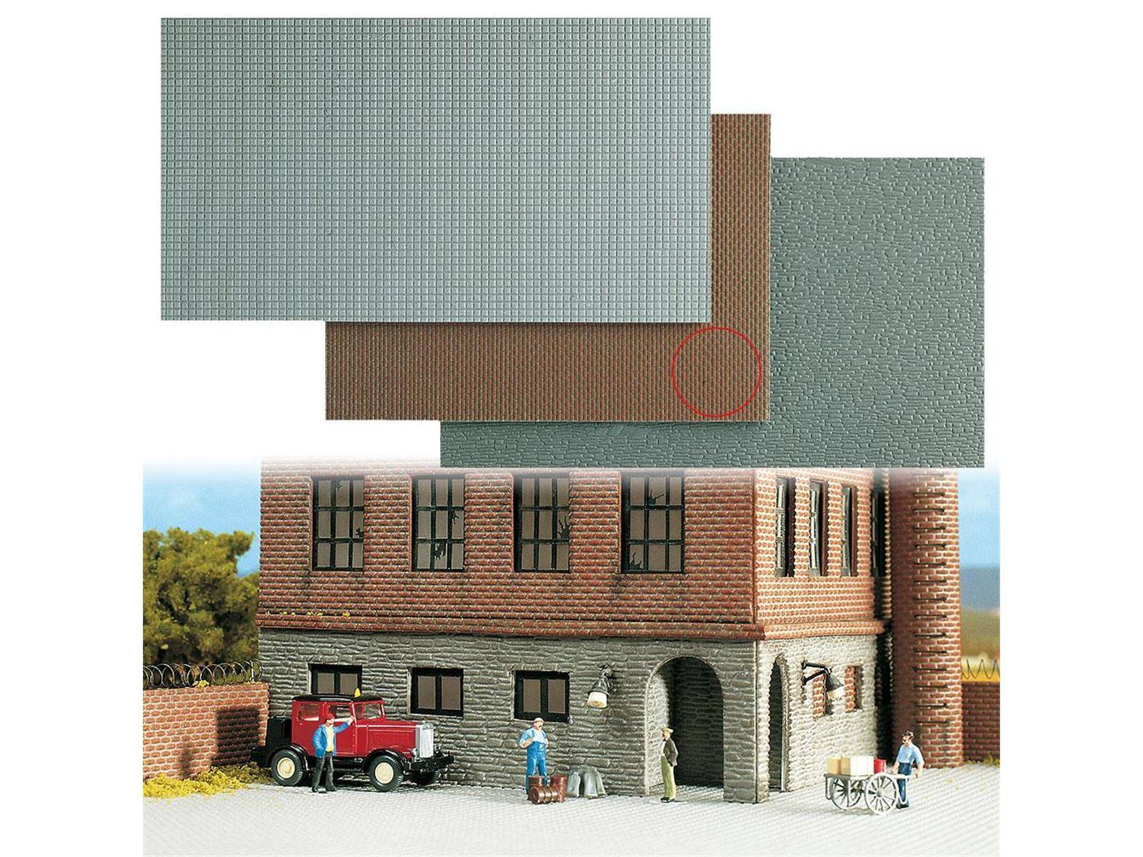 Busch 7402 Klinkersteine-Mauer H0