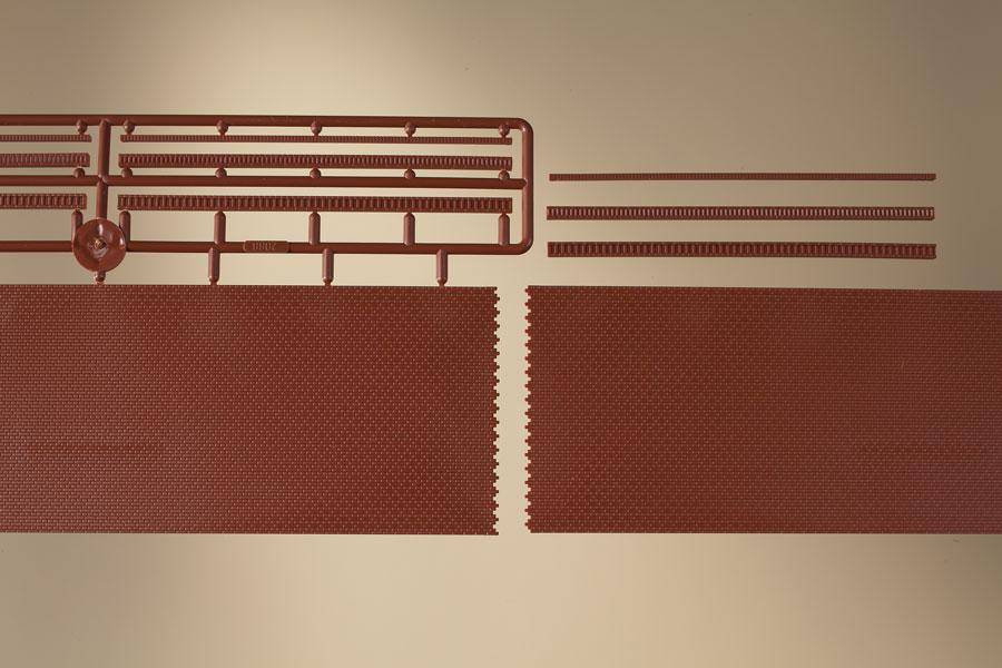 Auhagen 43658 TT Ziegelmauern mit Zahnfriesvarianten