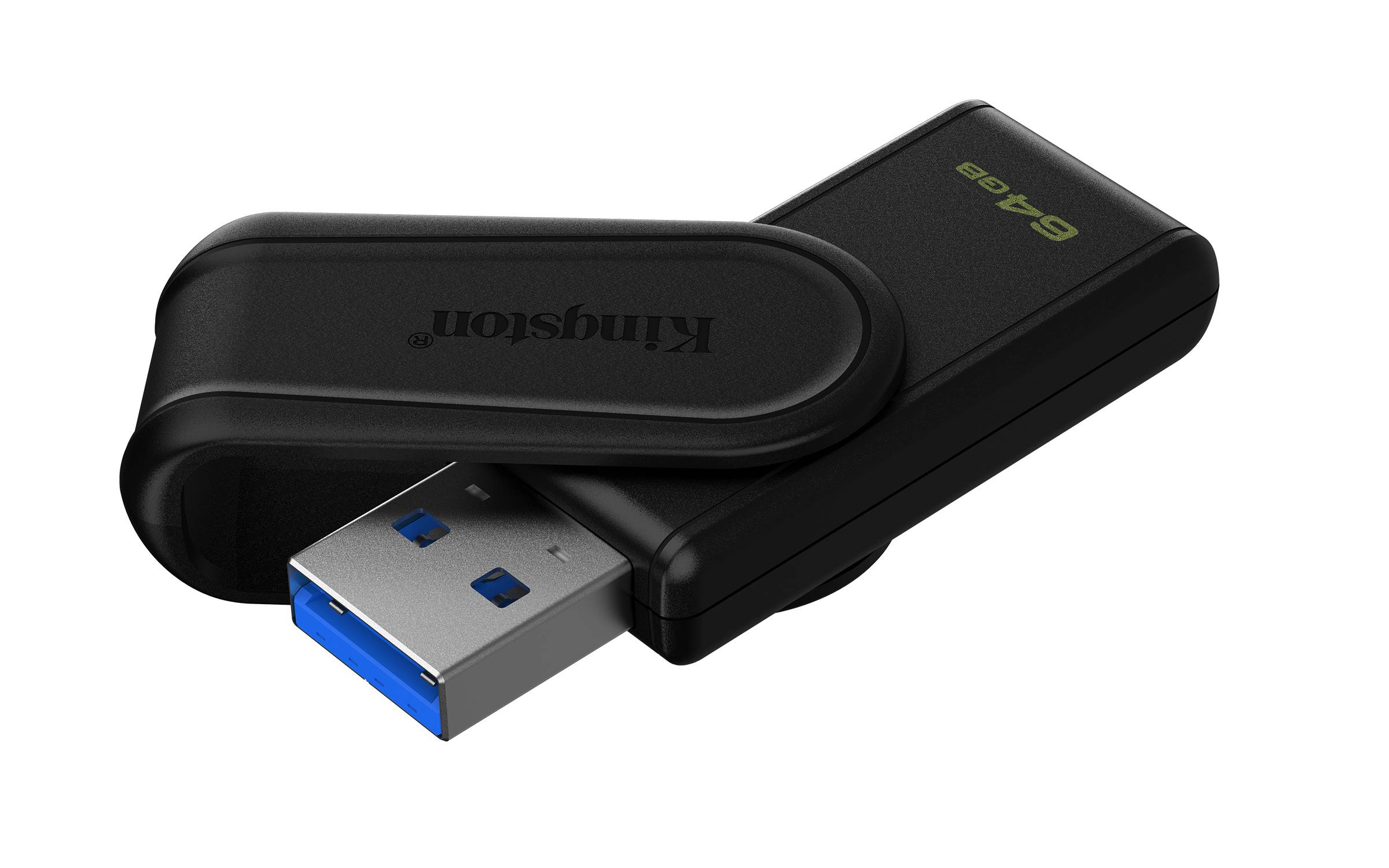 Kingston Technology DataTraveler 64GB Portable USB 3.2 Gen 1 Exodia S (Schwarz/Schwarz), 64 GB, USB Typ-A, 3.2 Gen 1 (3.1 Gen 1), Drehring, 8,32