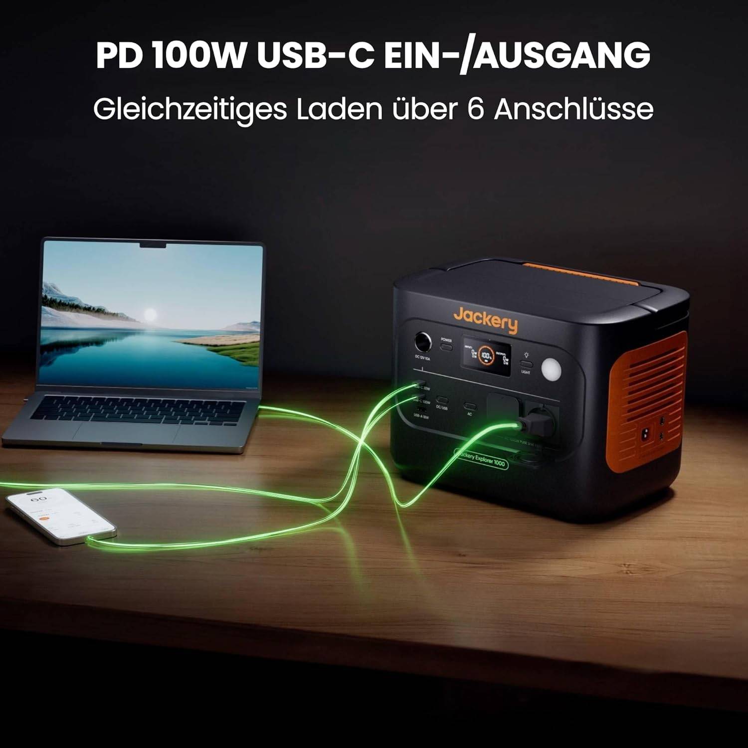 JACKERY Tragbare Powerstation E1000V2, 1070 Wh, 30400 mAh, LiFePO4