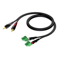 Audac CLA832 - 2 x RCA - Männlich - 2 x Terminal - 1 m - Schwarz - Grün
