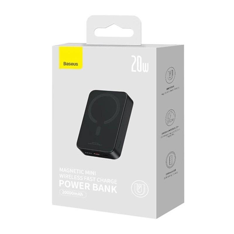 Powerbank Baseus Magnetic Mini 20000mAh, USB-C 20W MagSafe (schwarz)